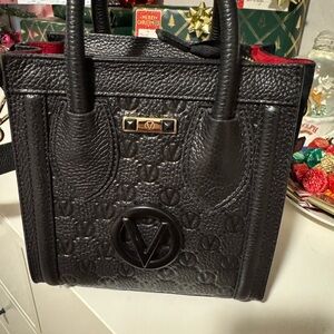 Valentino Black Leather Tote Bag